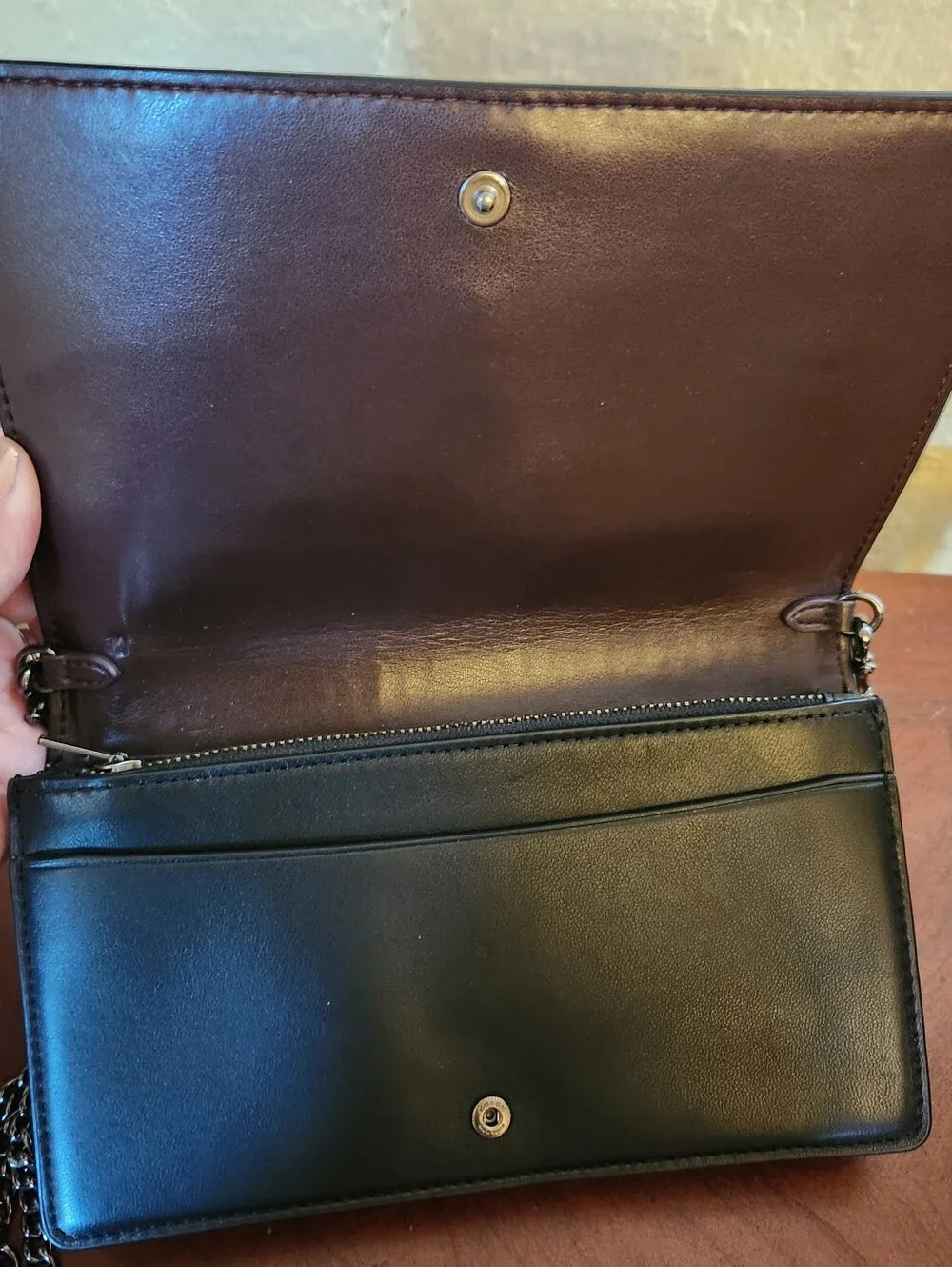 🌈 COACH Callie Foldover Rainbow Ombré Chain Clutch Bag - Picture 5 of 11